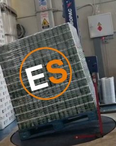 Sujeción de carga pallet cerveza